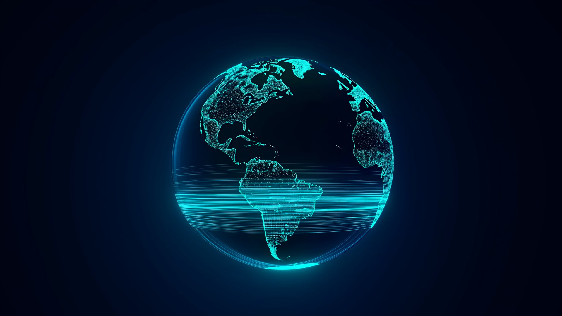 Global shipping routes holographic globe
